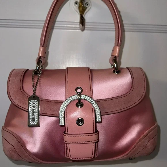 Coach Madison - 8975 Pink Satin & Suede Mini Top Handle - Limited Edition - Picture 4 of 8